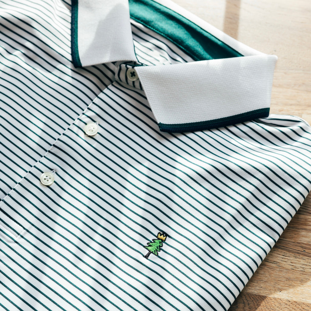 ‘Crowned Tree’ Stripe Polo (Green)