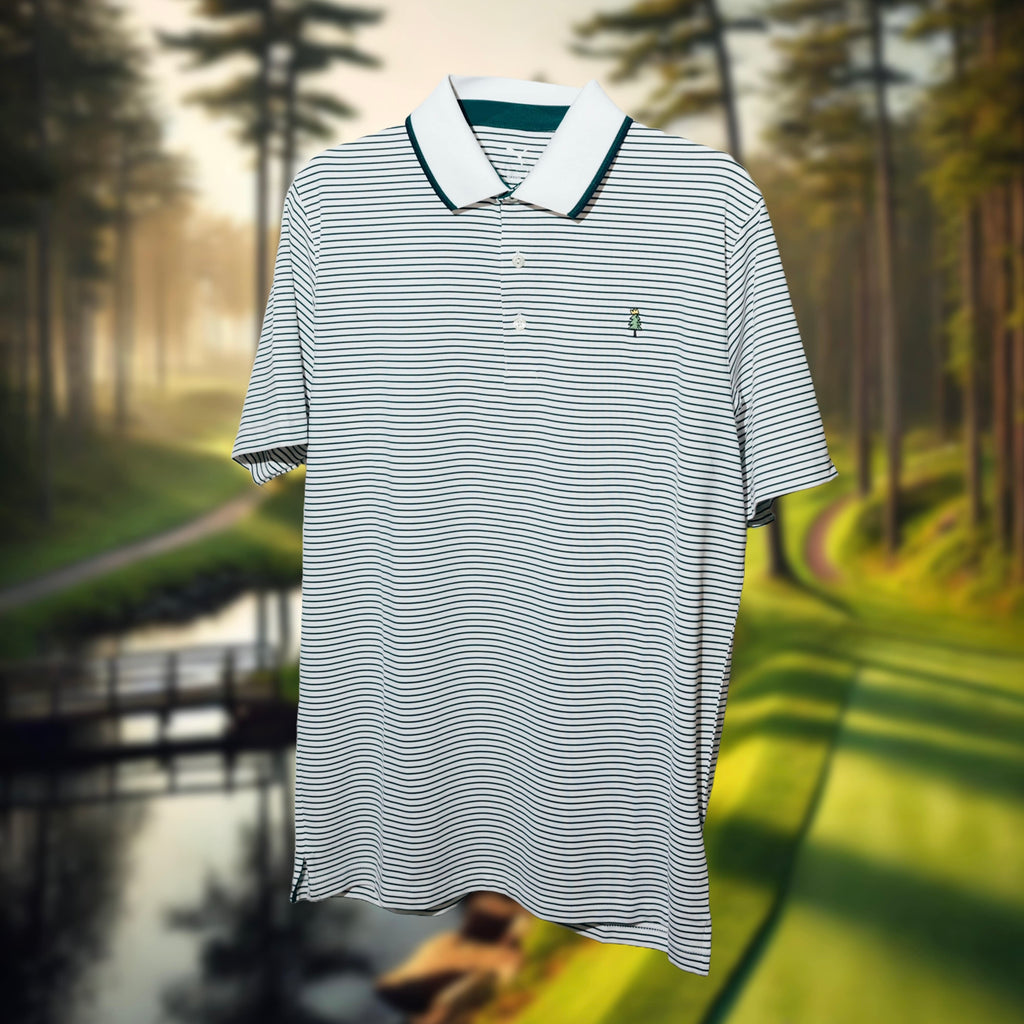 ‘Crowned Tree’ Stripe Polo (Green)