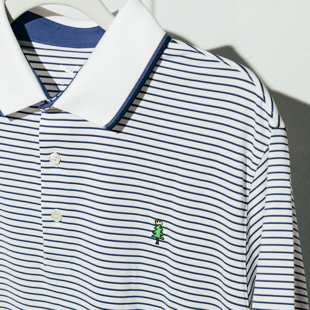 ‘Crowned Tree’ Stripe Polo (Purple)
