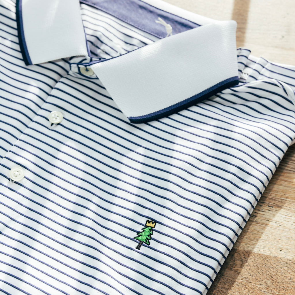‘Crowned Tree’ Stripe Polo (Purple)