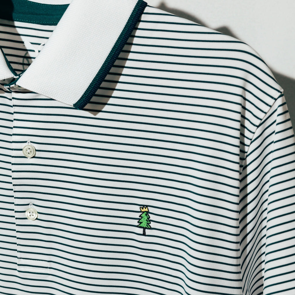 ‘Crowned Tree’ Stripe Polo (Green)