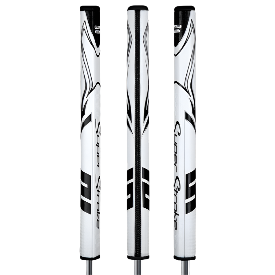 Super Stroke Zenergy XL Flatso 2.0 Plus Putter Grips- White/Black